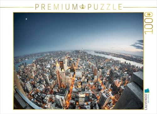 CALVENDO Puzzle New York City bei Nacht | 1000 Teile Lege-Größe 64 x 48 cm Foto-Puzzle für glückliche Stunden