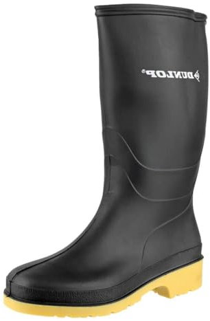 Dunlop Protective Footwear Unisex Adult Dunlop Dull Wellington Boots, black, 10 UK Child