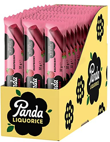 Panda ® | Natural Liquorice Bars gusto lamponi | 32 Gr x 36 Barrette