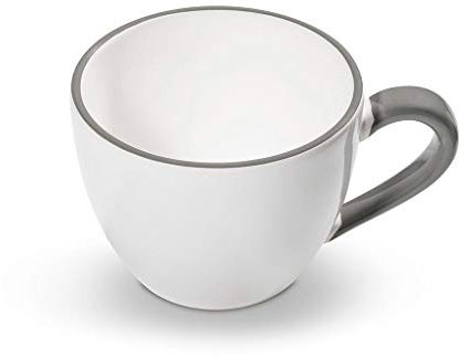 GMUNDNER KERAMIK Teetasse Maxima Füllmenge : 0.4 Liter Grauer Rand Geschirr, handgemacht in Österreich
