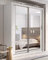 Arthauss Modern Bedroom Mirrored Sliding Door Wardrobe Arti 3 in Matt White 181cm - Elegant Flat Pack Wardrobe with Sliding Doors, Spacious Storage with Adjustable Interior without LED