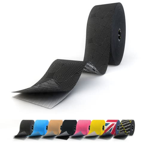 SPORTTAPE Extra Sticky Kinesiology Tape 5cm x 22m, Platinum Bulk Roll - Hypoallergenic & Waterproof Physio Sports Tape for Muscle Injury Recovery, Medical and Athletic Support, Extra Long Uncut Roll