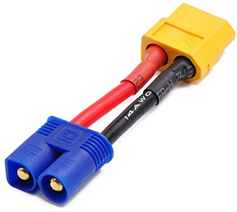 ikarex-shop Adapterkabel EC3 Stecker auf XT60 Buchse RC Adapter Lipo Akku