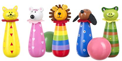 Animal Wooden Skittles - Bowling Set Skittles Game for Kids Age 3+, Early Development & Activity Toys by Orange Tree Toys
