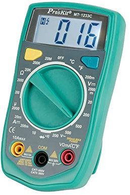 PROSKIT 02452 Digitales Multimeter, Temperaturmessgerät, Grün, 130 x 72 x 28 mm