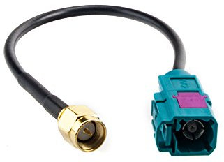 Maxxcount GPS Antennenadapter von Fakra (F/Buchse) auf SMA (M/Stecker) - geeignet für DVB-T, DAB, GSM, FM, AM etc. (Kabellänge ca. 130mm)