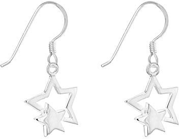 Tuscany Silver Damen-Ohrringe Double Star Drop - 8.54.0909
