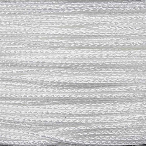 PARACORD PLANET Micro Cavo 1,18 mm Diametro 125 Piedi Bobina di Cavo Intrecciato – Disponibile in Una varietà di Colori Made in USA (Bianco)