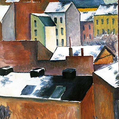 1art1 August Macke Poster Die Bonner Marienkirche Im Schnee, 1911, Detail Kunstdruck Bild 70x70 cm