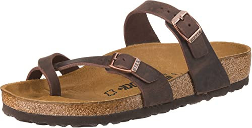 Birkenstock Mayari Greased Leather, Sandalo Unisex-Adulto, Arancione, 38 EU