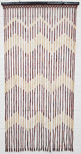 Multi Bargains JVL Wooden Bamboo Beaded Fly Screen Door Curtain 90 x180cm (Design 3)