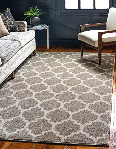 Unique Loom Trellis Collection Area Rug - Philadelphia (8' x 10' Rectangle Light Brown/Beige)