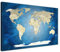 LanaKK - World Map Blue Ocean - DEUTSCH - Weltkarte Leinwandbild XXL Erde Kontinente Afrika New York grau schwarz weiß (120x80 cm, einteilig)