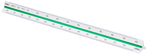 Linex 314 Dreikantmaßstab mit farbiger Hohlkehle 30 cm, Teilung 1:500:1000:1250:1500:2000:2500