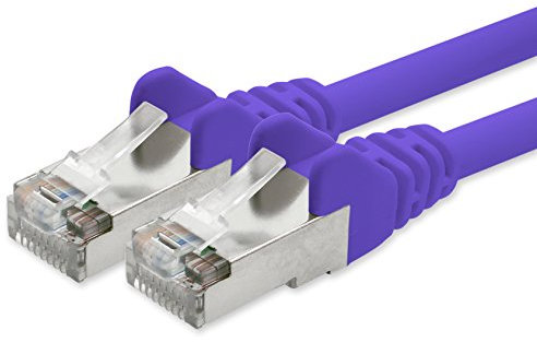 1aTTack - Cable de red SFTP con 2 conectores RJ45 (categoría 5) morado 7m