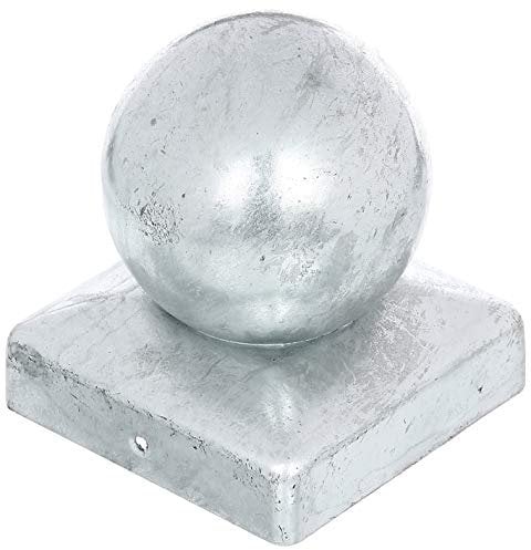 Alberts 843090 Capuchon pour poteaux en bois | avec tête sphérique | galvanisé à chaud | 90 x 90 mm | kit de 6