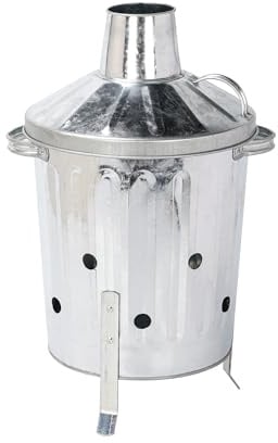 CrazyGadget® Mini Garden Incinerator Small Fire Bin Galvanised 15 Litre 15L Burning Wood Leaves Paper