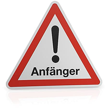 Betriebsausstattung24 Hinweisschild „Anfänger“ - PVC-Folie, selbstklebend - Größe (SL): 20,0 cm - Anfänger Auto Schild - Autoschild - Hinweisschild Kraftfahrzeuge - KFZ