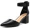 DREAM PAIRS Womens Court Shoes Elastic Ankle Straps ANNEE,Size 8,Black/Pu,ANNEE
