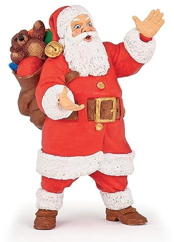 PAPO - Figurine Père Noël, Magie du Monde Enchanté, Figurine Peinte à la Main pour Enfants dès 3 Ans - Féérie des Fêtes et Esprit de Noël à Collectionner, Red and White