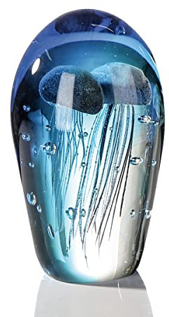 Casablanca - Deko Skulptur, Briefbeschwerer aus Glas - Quallen - mundgeblasen - Höhe 20 cm - ca. 3,5 kg schwer