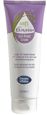 Dermatonics Ultraveen Itch Relief Cream, Colloidal Oatmeal, 125ml | Gentle, perfume free, paraben free, anti-itch cream, suitable for diabetics, relief for eczema & psoriasis-prone skin
