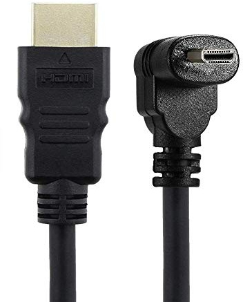 chenyang Unten abgewinkeltes 90-Grad-Micro-HDMI-zu-HDMI-HDTV-Kabel für Handy, Tablet und Kamera