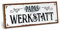 ARTFAVES® Wandbild Holzschild mit Spruch - Papas Werkstatt - Türschild Retro Vintage Deko Bild Geschenk - Familie, Vater