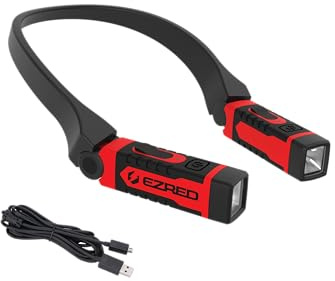 EZRED ANYWEAR Rechargeable Neck Light for Hands-Free Lighting - NK15, Perfect Light for Mechanics, Camping, Hunting, DIY Projects, Reading