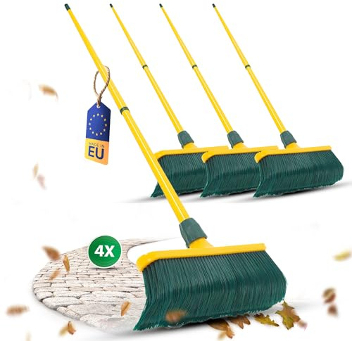 Novaliv Krallenbesen Set 30 cm Kunststoff mit Teleskopstiel Hofbesen Allzweckbesen Kehrbesen Terrassenbesen Besen mit Stiel (4, 30 cm Besen mit Stiel)