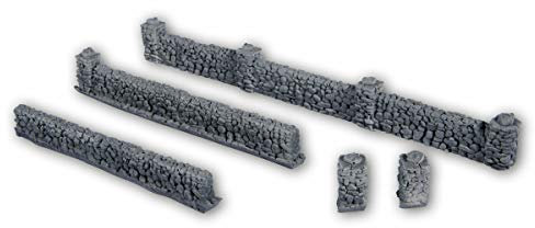 NOCH Mauern aus Basalt, handbemalte Struktur-Hartschaum Mauern, 104 cm passend für Spurweite H0, ideal für Modellbau und Dioramen