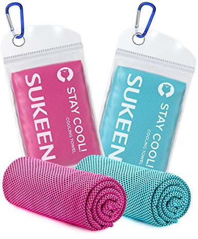 Sukeen Kühlhandtuch, Mikrofaser, 101,6 x 30,5 cm, weich, atmungsaktiv, kühlendes Handtuch für Yoga, Golf, Fitnessstudio, Camping, Laufen, Workout und weitere Aktivitäten