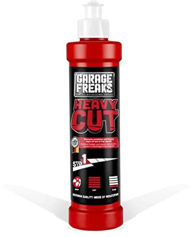 Garage Freaks Autopolitur Made by menzerna - Heavy Cut - Step 1 - Schleifpolitur 250ml - Abrasive Autopolitur - hoher Schleifgrad - Kratzerentfernung - silikonfrei - Made in Germany