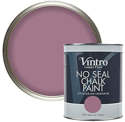 Vintro | No Seal Chalk Paint | Purple | Interior & Exterior Use | Furniture | Walls | Wood | Metal | 1 Litre (Wild Heather)