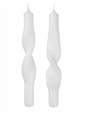broste Copenhagen - Kerze, Stabkerze - Twist - gedreht - Paraffin - weiß - 2,4 x 23 cm