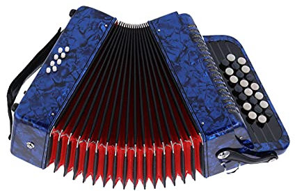 Verrückter Verkauf 22 Tasten 8 Bass Akkordeon, Akkordeon Akkordeon Akkordeon Reed Instrument für Anfänger für Profis(Marineblau)