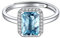 ChicSilver Silber verstellbarer Fingerring mit Aquamarin Gebursstein Damen MädchenQuadrat Verlorbungsring Ehering für Geburtstag Weihnachten Valentinstag