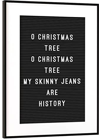 artboxONE Poster mit Rahmen Schwarz (Metallic) 75x50 cm Letterboard O Christmas Tree von Hafenkönigin
