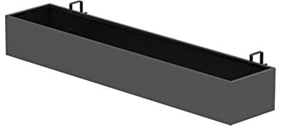 Fioriera per ringhiera in Metallo - Fioriera per Balcone - Scatole per binari per Ponte - Portavaso Rettangolare per Piante in Metallo,Nero,100x20x13cm