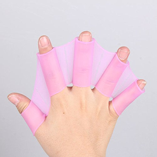 zalati 1 paire de gants de natation en forme de grenouille en silicone pour jeux aquatiques amusants, unisexe, enfants et adultes, taille M, rose