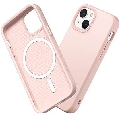RhinoShield Case kompatibel mit [iPhone 13 mini] | SolidSuit - MagSafe-kompatibel -Stoßdämpfende & schlanke Schutzhülle mit Premium Finish - 3.5 Meter Fallschutz - Samtrosa