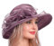 Vintage Organza-Hut für Damen, Sommer-Sonnenhut, modische Glocke, Bowler-Fascinator, Dunkles Violett, Medium