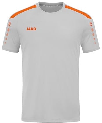 JAKO Kinder Trikot Power (Kurzarm), Soft Grey/Neonorange, 116