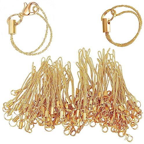 GORGECRAFT 100PCS 2 Styles Mobile Phone Keychain Straps Tone Split Ring Cord Cellphone Charms Pendant Polyester Lanyard String Detachable Phone Rope Lariat Hanging Accessories for USB Drive Camera