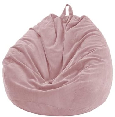 FANSU Sitzsack Waschbar Ohne Füllung, Stuhlbezug Indoor Outdoor für Kinder Erwachsene, Kordsamt Textile Aufbewahrung (85x110cm, Rosa)