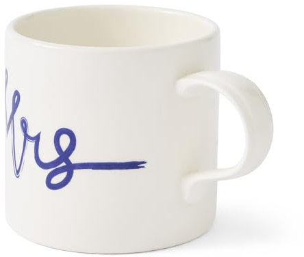 Portmeirion Home & Gifts Merion Blue and White Mug Mum, Dad, Mr or Mrs (Mrs)
