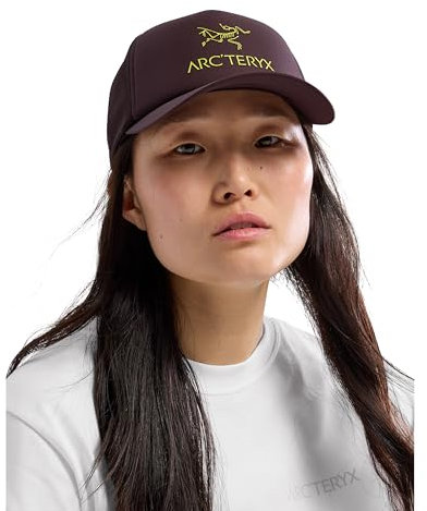 Arc'teryx Bird Word Trucker Curved Hat | Light Breathable Trucker Hat with Our Word Logo | Phantasm/Euphoria, One Size