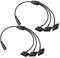 PNGKNYOCN 35cm 12V DC 5,5 x 2,1 mm femelle à 4 broches Molex câble adaptateur secteur 1 à 3 voies pour ventilateurs de châssis Molex et plus (Pack de 2)