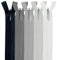 MARARDI [Pack 5] Cerniere Invisibili [Grigi] Nylon [22 cm] Chiusure Lampo per Cucito e Artigianato per Stoffa Vestiti Borse per Cucire a Macchina Tessuto di Cotone con Chiusura in Metallo
