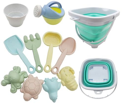 Set Di Giocattoli Di Sabbia, 11PCS Giochi Da Spiaggia Per Bambini, Giocattolo Di Sabbia Con Stampi Di Sabbia, Secchi, Pale E Annaffiatoi, Per Festa Di Compleanno Estiva Dei Bambini Sulla Spiaggia